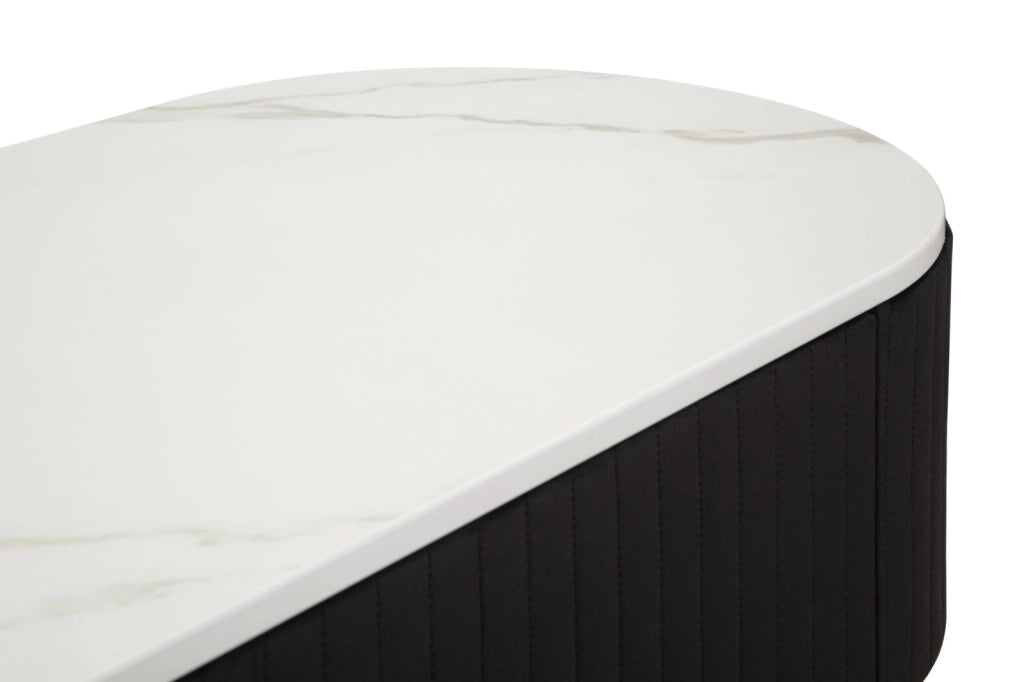 Mobile porta tv metallo dorato, tessuto nero e similmarmo, cassetti 150x42x45cm Montpellier