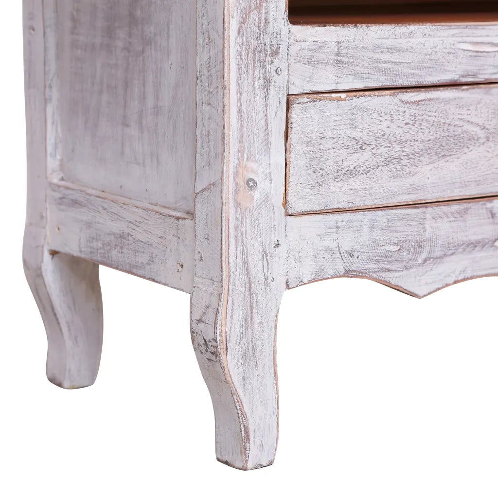 Mobile Porta TV-Credenza per TV 120x30x40 cm Bianco in Legno Massello di Mogano