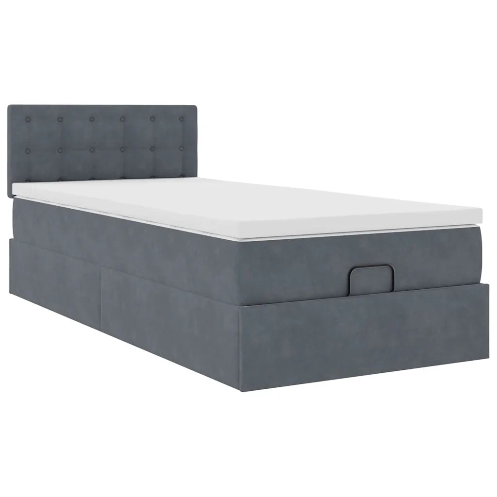 Struttura Letto Pouf con Materasso 100x200 cm Velluto 3311898