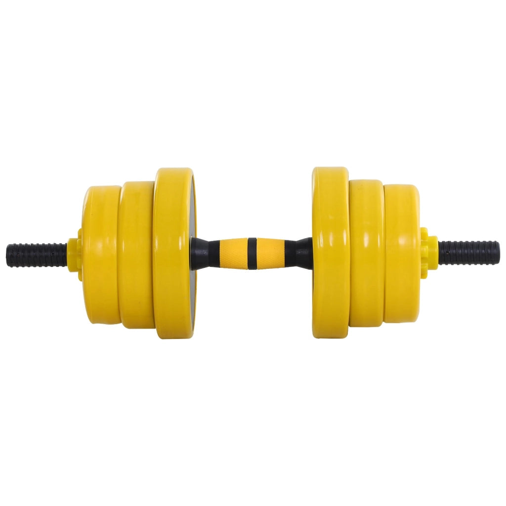 EasyComfort Set Manubri Regolabili 2 in 1 con Barra Bilanciere, Pesi Manubri Pesi con 12 Dischi per Allenamento Casa/Palestra, Nero e Giallo