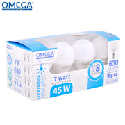 Set 8 Pezzi Lampadine Sfera G45 Luce Fredda: 7W – 6000K – E14 – A+