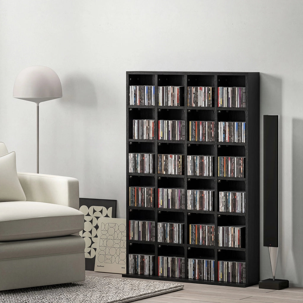 Libreria per CD e DVD ¨C zephmum ¨C 89x130.5 cm, nero, legno