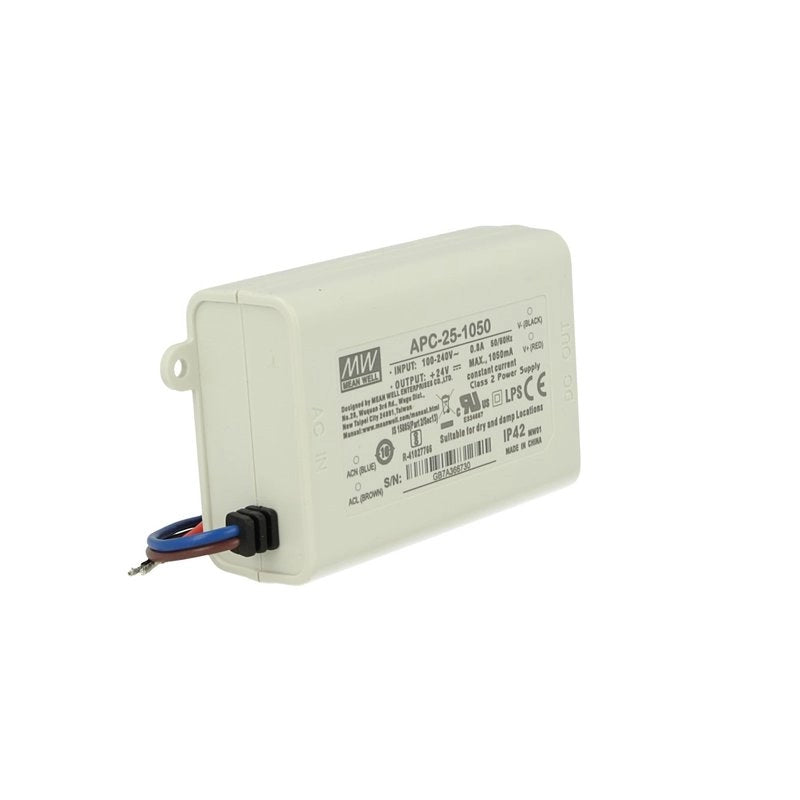 Led Driver CC MW MEAN WELL Serie APC Trasformatore Corrente Costante IP42 (1050mA 9V-24VDC 25W)