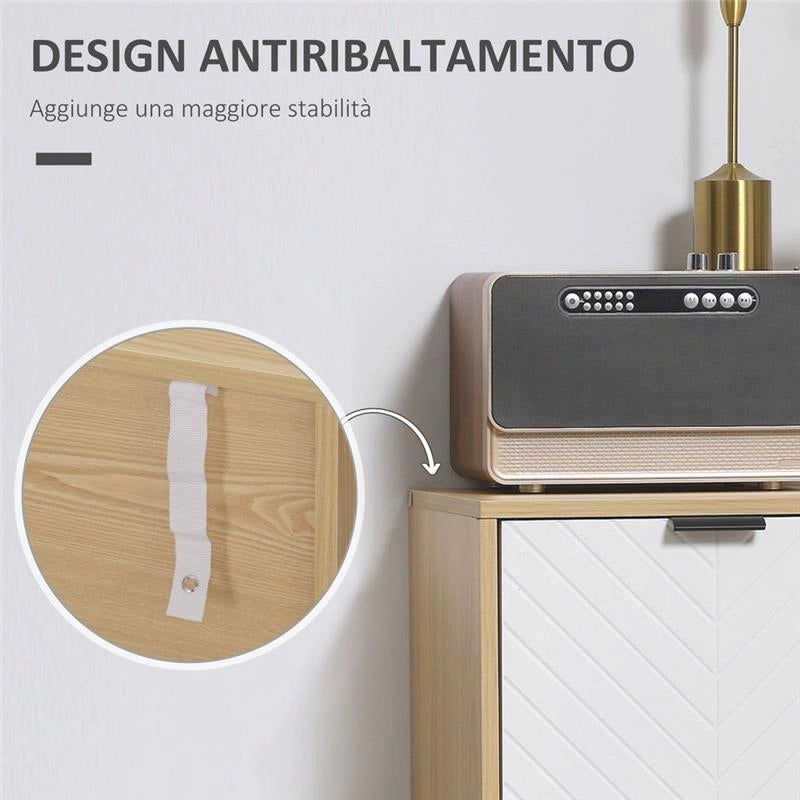 MOBILE MULTIUSO MODERNO CON RIPIANO INTERNO REGOLABILE 77X35X77.5 CM BICOLOR