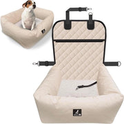 Autostatuetta per cani 2-in-1 - Cappotto in tessuto Oxford - Rimovibile e lavabile - Imbottito - Fondino antiscivolo - Colore: Beige