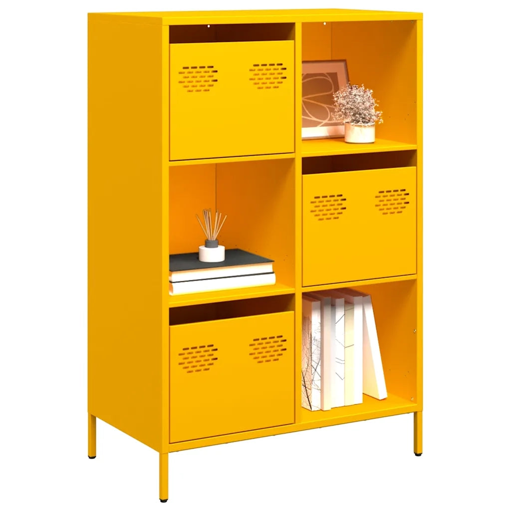 Credenza-Buffet-Armadio da cucina Giallo Senape 68x39x103,5 cm in Acciaio 265487
