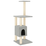 Tiragraffi per gatti torre per arrampicata giocattolo piattaforma per arrampicata con tiragraffi in sisal leggero 104 cm grigio 02_0022542