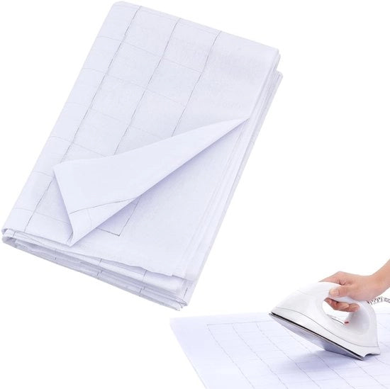 Tessuto Opstrijkbaar Stevig - 5m x 1.2m - Non-tessuto - Creatività DIY - Raster 5x5cm - Materiale Duraturo - Interfaccia