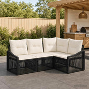Set Divano da Giardino 4 pz Nero polyrattan 3435997