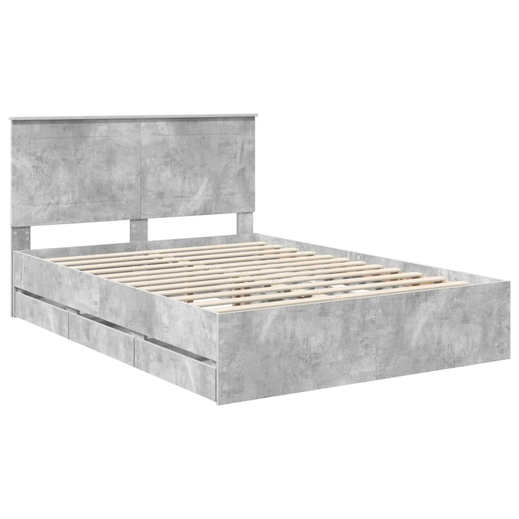 Struttura del letto con cassetto Grigio cemento 140 x 190 cm 3409457