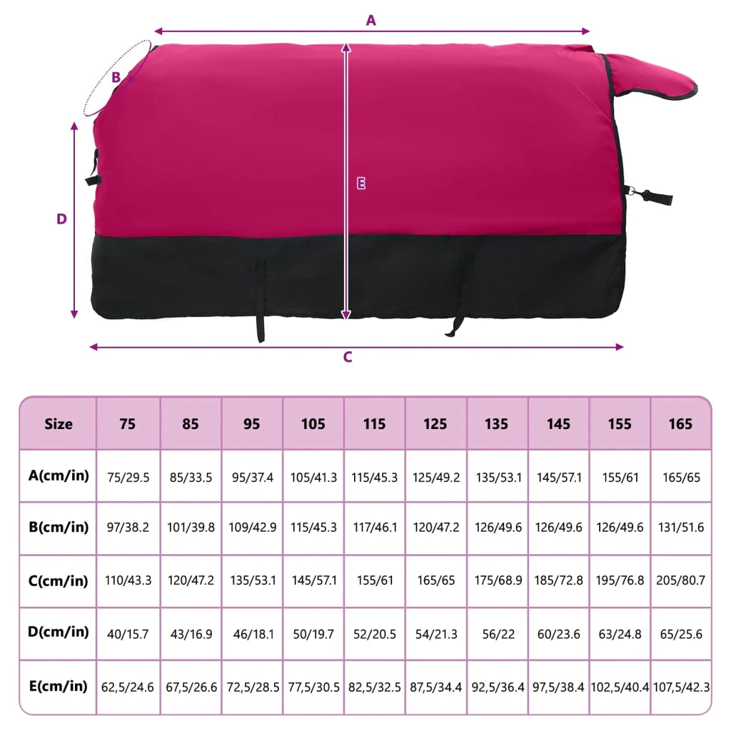 Coperta per Cavalli Rosa e Nero 155 cm Poliestere CFW1455484