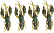 Crawfish Soft Artificiale, 4 pezzi, l'amo artificiale, gamba di granchio gamba di gambero aste chunk l'amo per pesca in acqua dolce pesca in acqua salata (verde scuro)