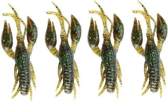 Crawfish Soft Artificiale, 4 pezzi, l'amo artificiale, gamba di granchio gamba di gambero aste chunk l'amo per pesca in acqua dolce pesca in acqua salata (verde scuro)