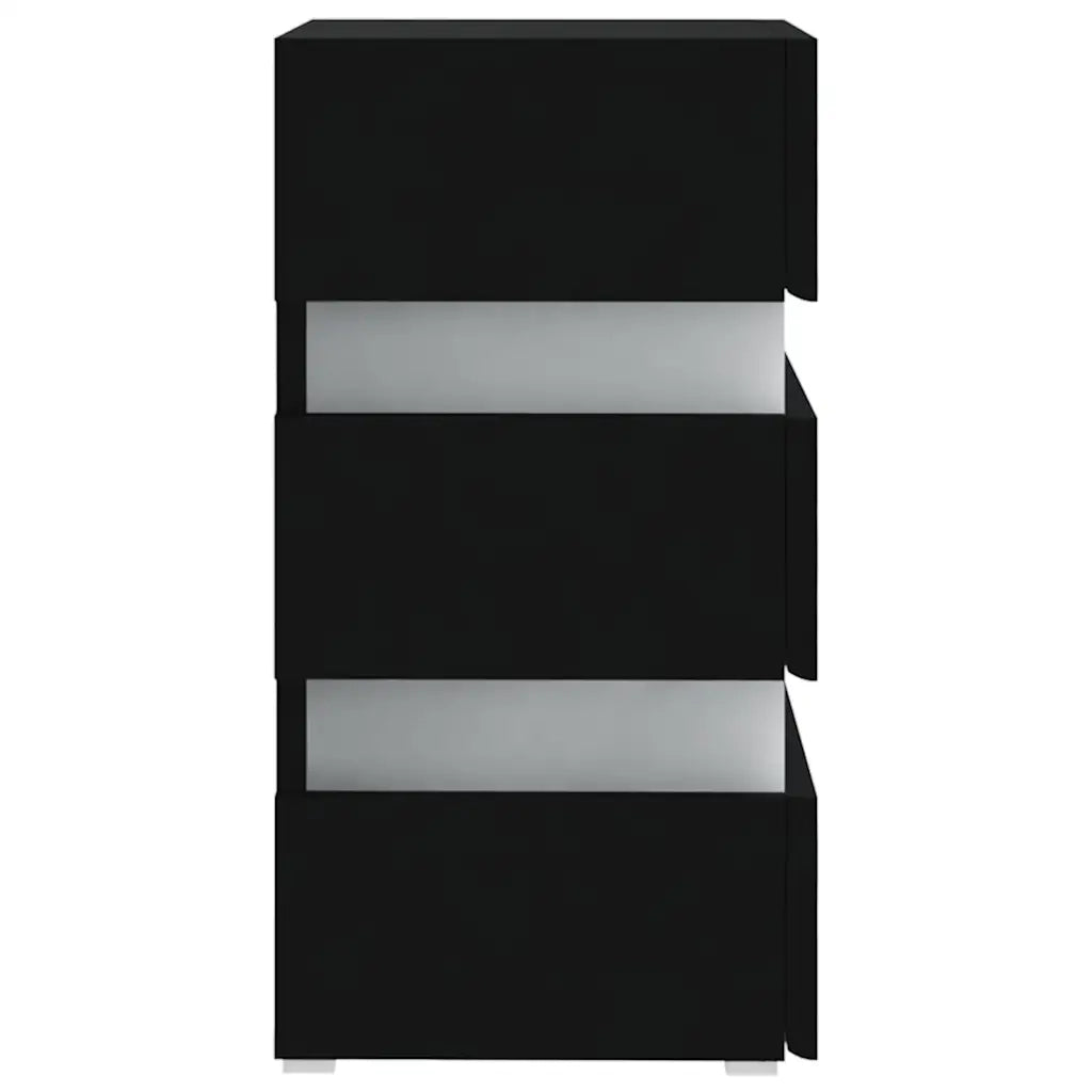 Comodino con Luci LED Nero 45x35x67 cm in Legno Multistrato 326841