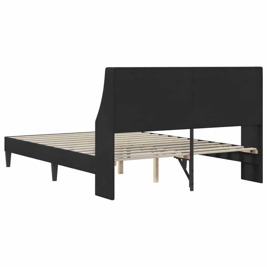 Struttura del letto con testiera Nero 140 x 200 cm Velluto 42027434