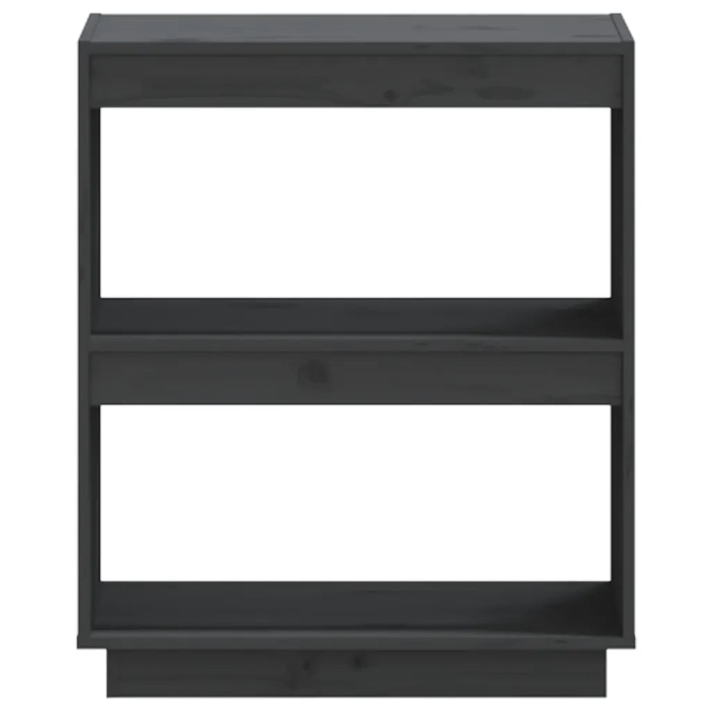 Libreria Grigia 60x35x71 cm in Legno Massello di Pino 810861