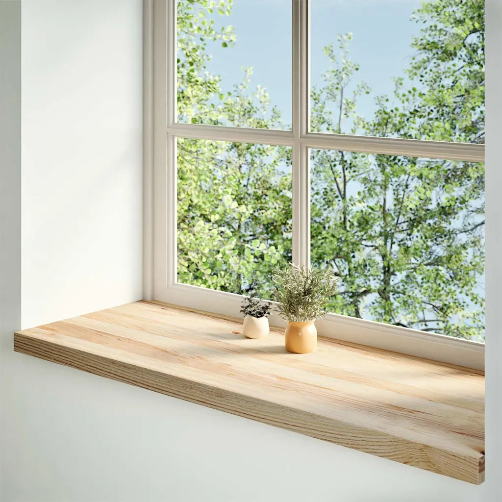 Davanzali 2 pz Non Trattati 100x40x2cm Legno Massello di Rovere 4009120