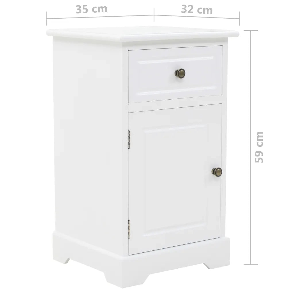 Comodino in MDF e Legno di Pino 35x32x59 cm 245757
