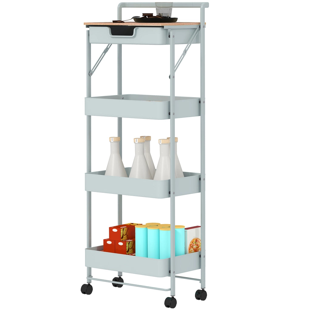 Carrello con cassetti e cestini ¨C zephmum ¨C Verde Chiaro 40x30x60