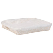 Vassoio in bambù foderato bianco 50x40x8h