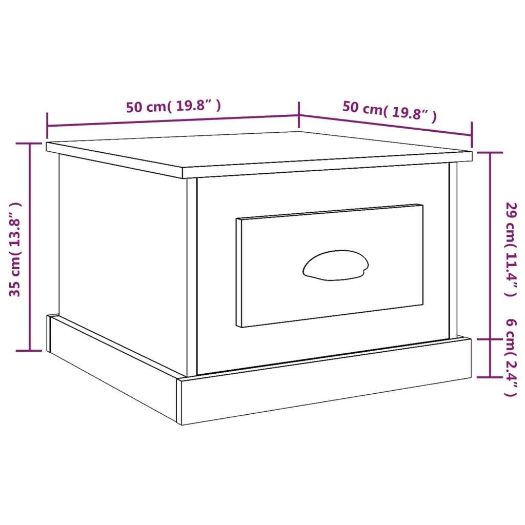 Tavolino da Salotto Grigio Cemento 50x50x35cm Legno Multistrato 816252