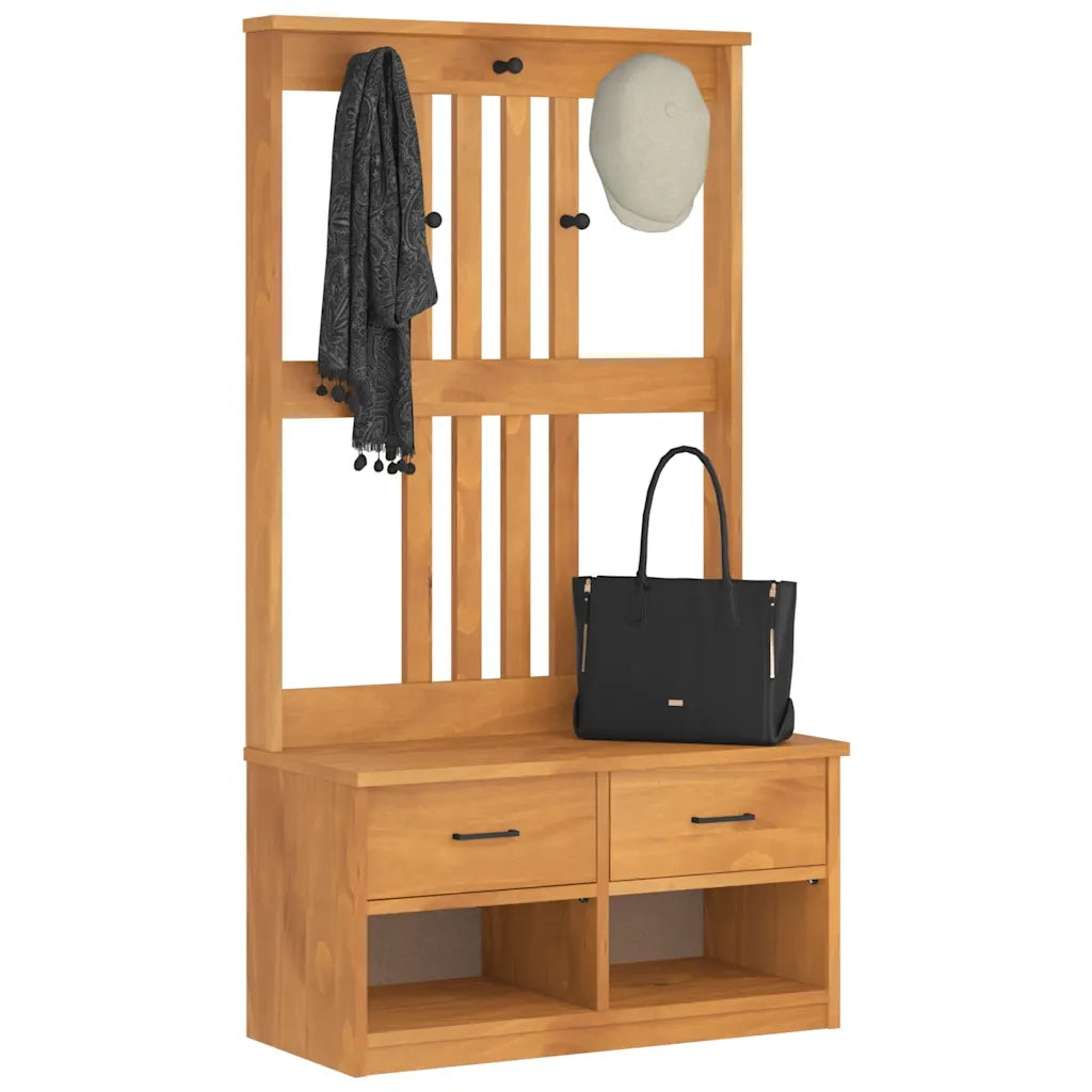 Albero da Ingresso SANDNES 87x40x159,5 cm in Legno di Pino 4010490