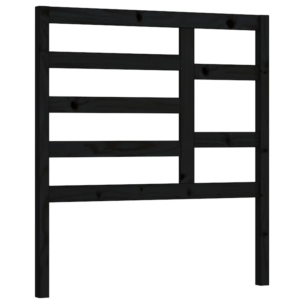 Testiera per Letto Nera 96x4x104 cm in Legno Massello di Pino 818124