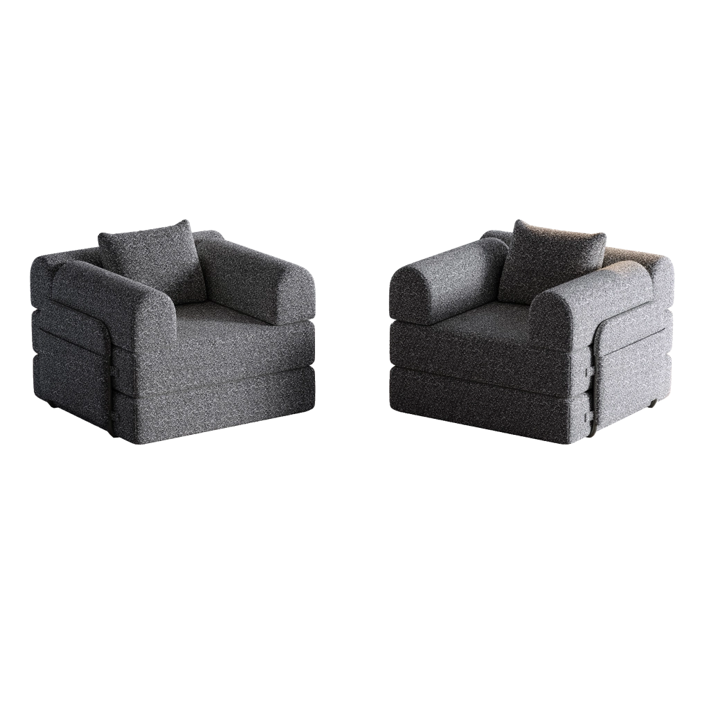Divano Letto 2 in 1 con Contenitore ¨C Xylo ¨C Chenille, Struttura in Metallo