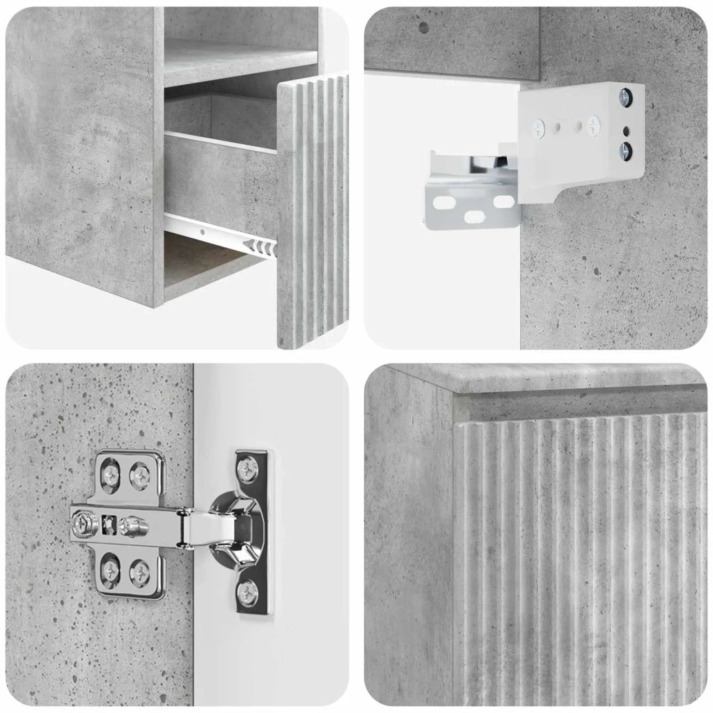 Set di mobili per il bagno 2 pz Grigio Cemento 3404087