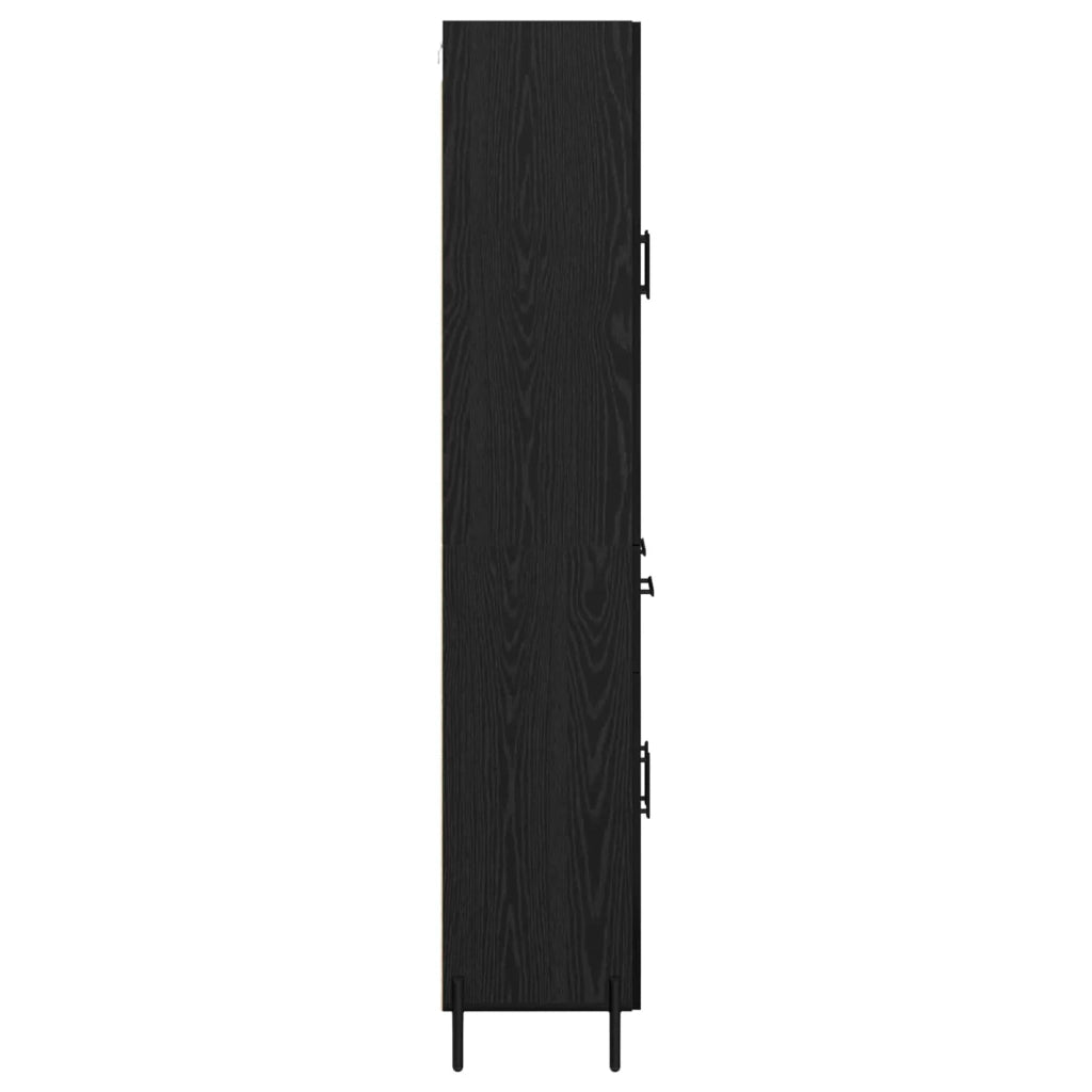 Credenza-Buffet-Armadio da cucina Rovere Nero 69,5 x 34 x 180 cm Legno multistrato 129320