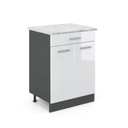 Vicco Base da cucina Bianco lucido 60 cm PL Marmo