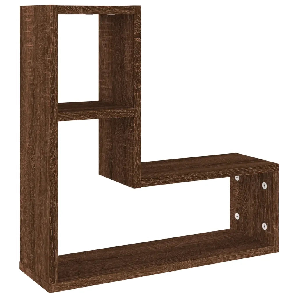 Mensole Parete 2pz Rovere Marrone 50x15x50 cm Legno Multistrato 826643