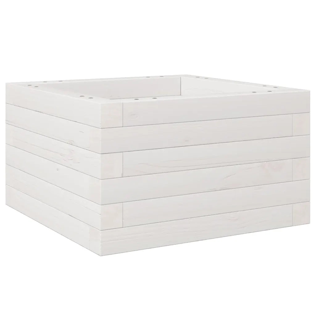 Fioriera da Giardino Bianca 40x40x23 cm Legno Massello di Pino 847179