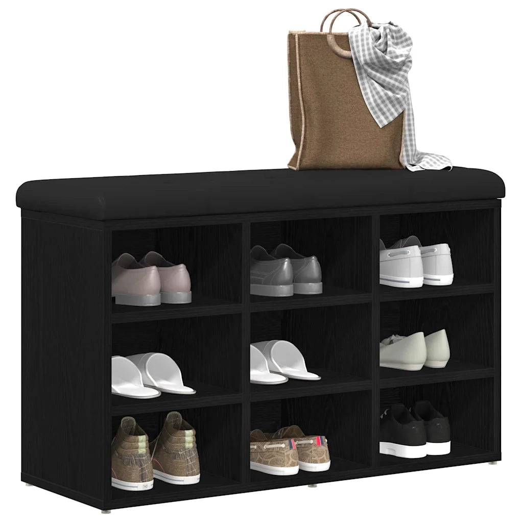 Panca per scarpe Nero 82 x 32 x 50 cm Legno ingegnerizzato 862987