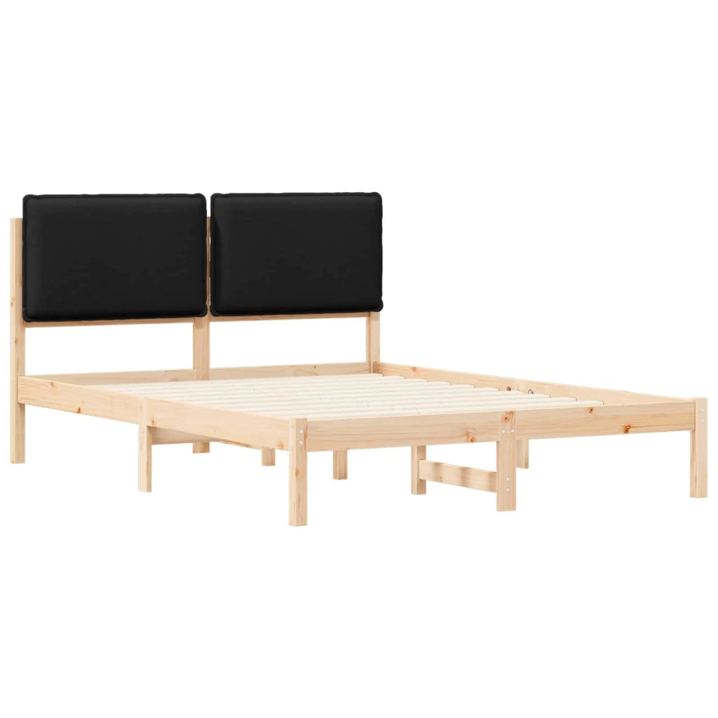 Letto matrimoniale | Letto per adulti | Letto con Testiera Rivestita Nero 150 x 200 cm