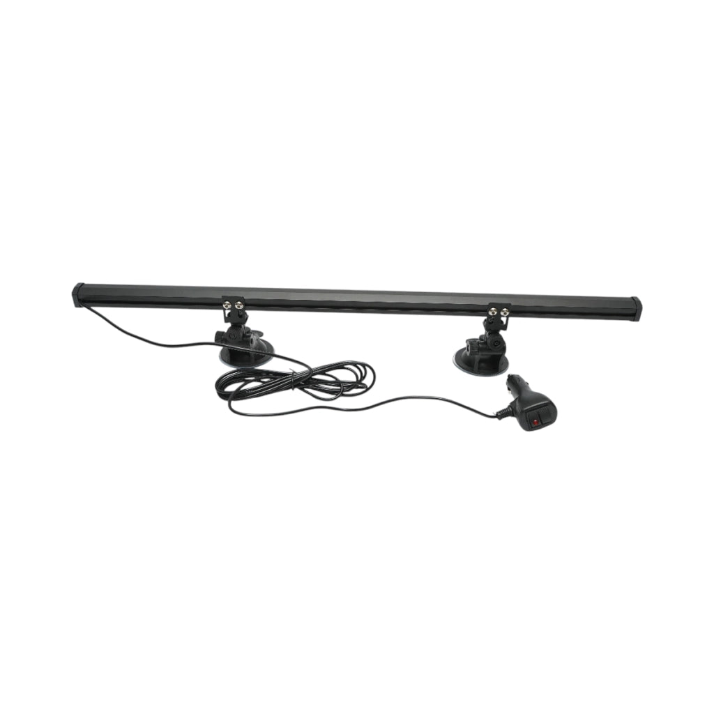 Barra stroboscopica LED da 62 cm con ventose, 60 W, 10-30 V, strobo a 9 colori, 15 modalità di illuminazione