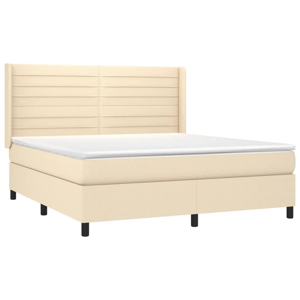 Giroletto a Molle con Materasso Crema 180x200 cm in Tessuto 3131534