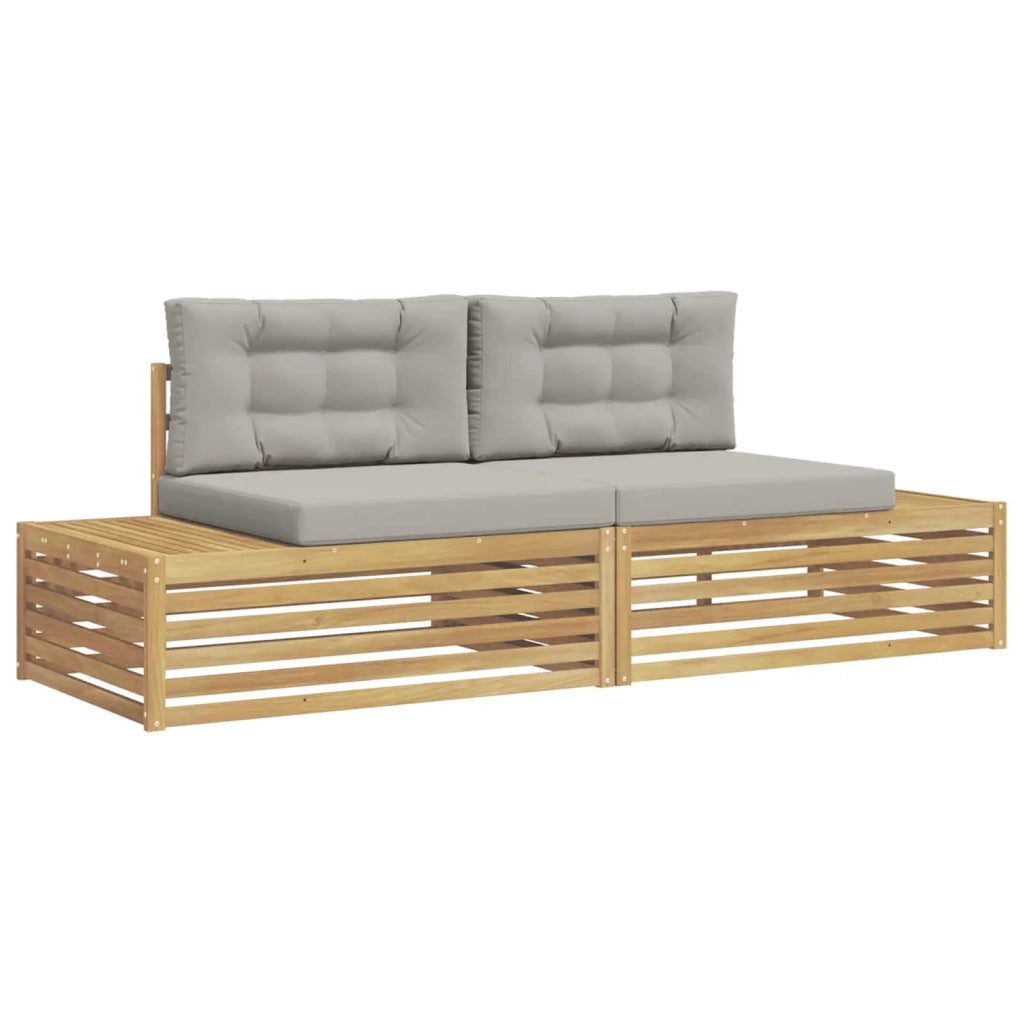 2 pz Set di divani da esterno Poliestere Bianco 3391106