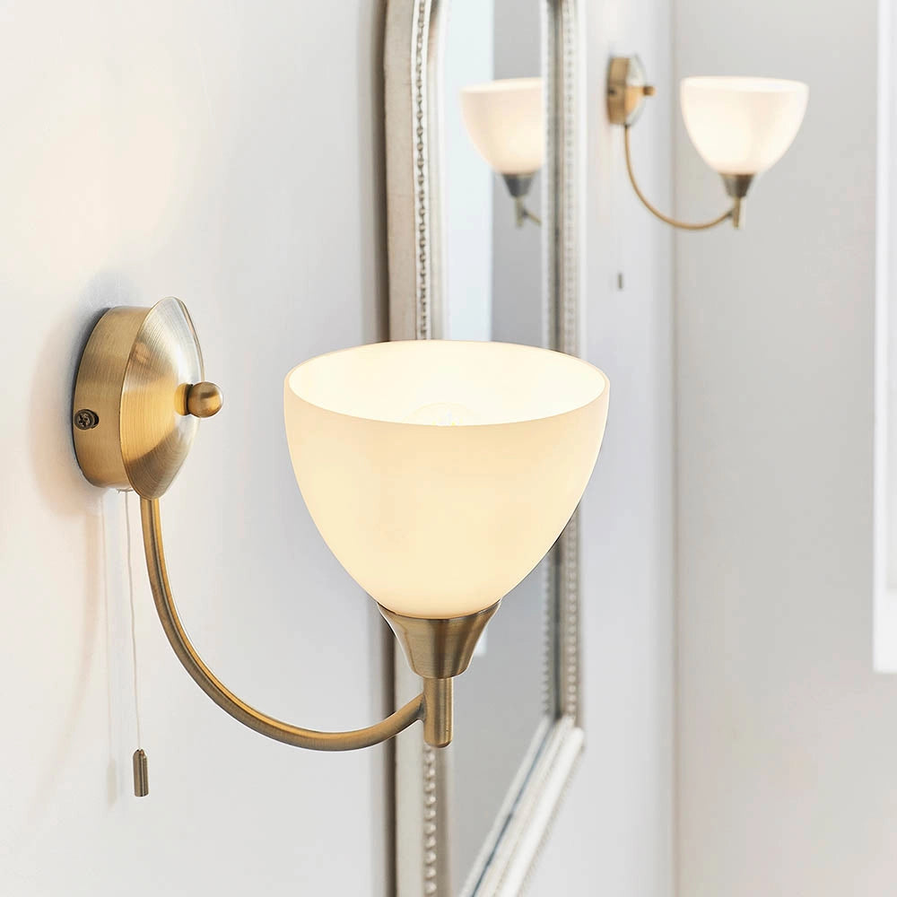 Applique retrò ottone anticato con tirante E14 Endon