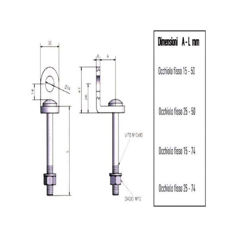 Occhiolo Portalucchetto Fisso 50X25 9202 Potent