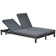 Lounge Polyrattan per Esterno ¨C Minimal ¨C Grigio 196x120x28 cm