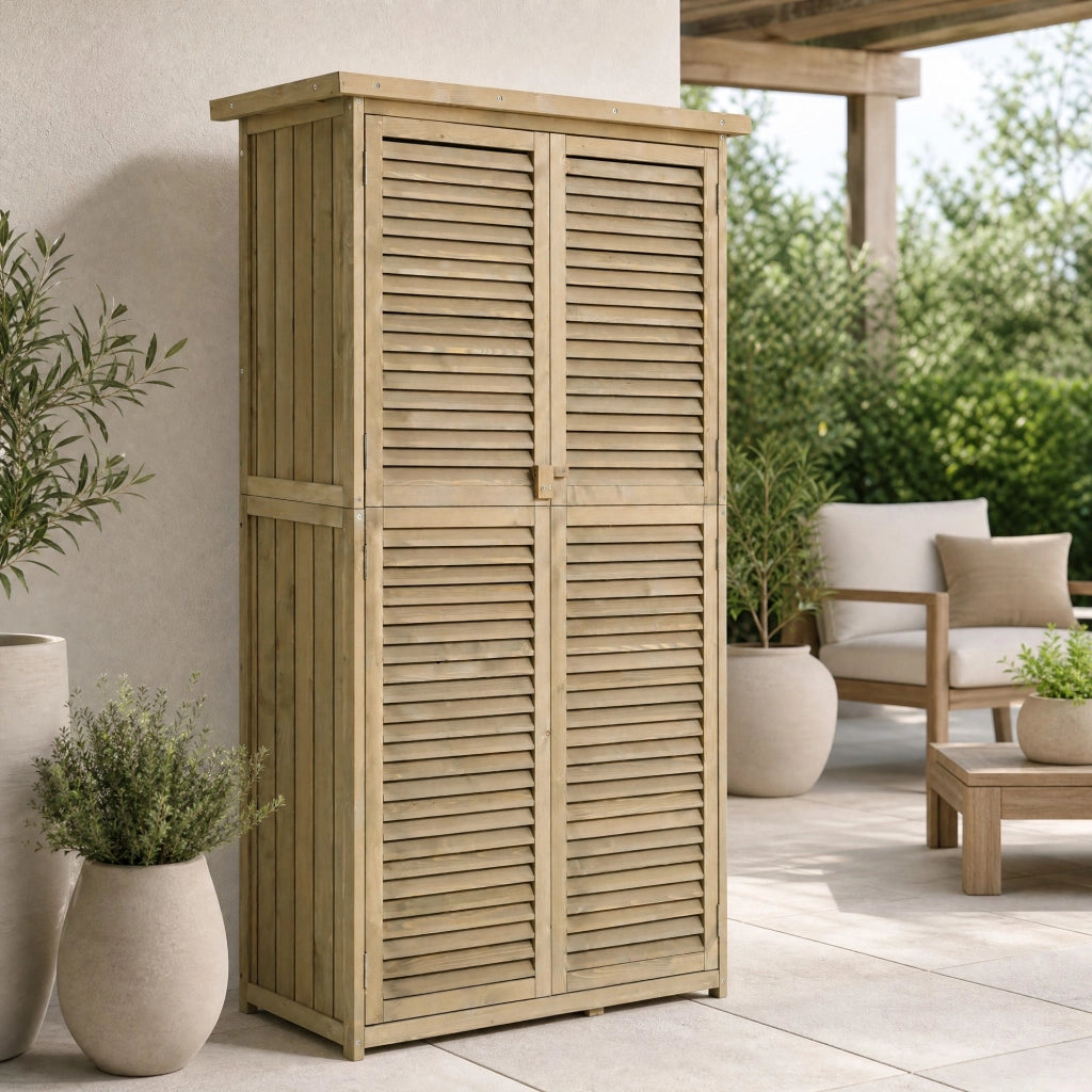 ARMADIO DA GIARDINO 87 x 46,5 x 160 cm Legno Grigio con tetto asfalto