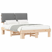 Letto matrimoniale | Letto per adulti | Letto con Testiera Rivestita Grigio chiaro 140 x 200 cm