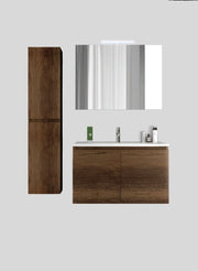 Mobile da Bagno Sospeso con Lavabo 60 cm e Specchio Bali Two Noce Scuro