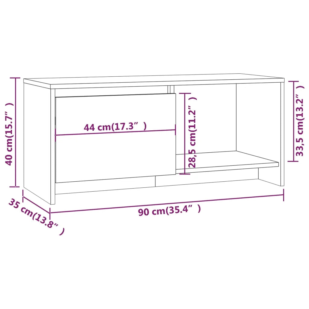 Mobile Porta TV Grigio Sonoma 90x35x40 cm in Truciolato 813018
