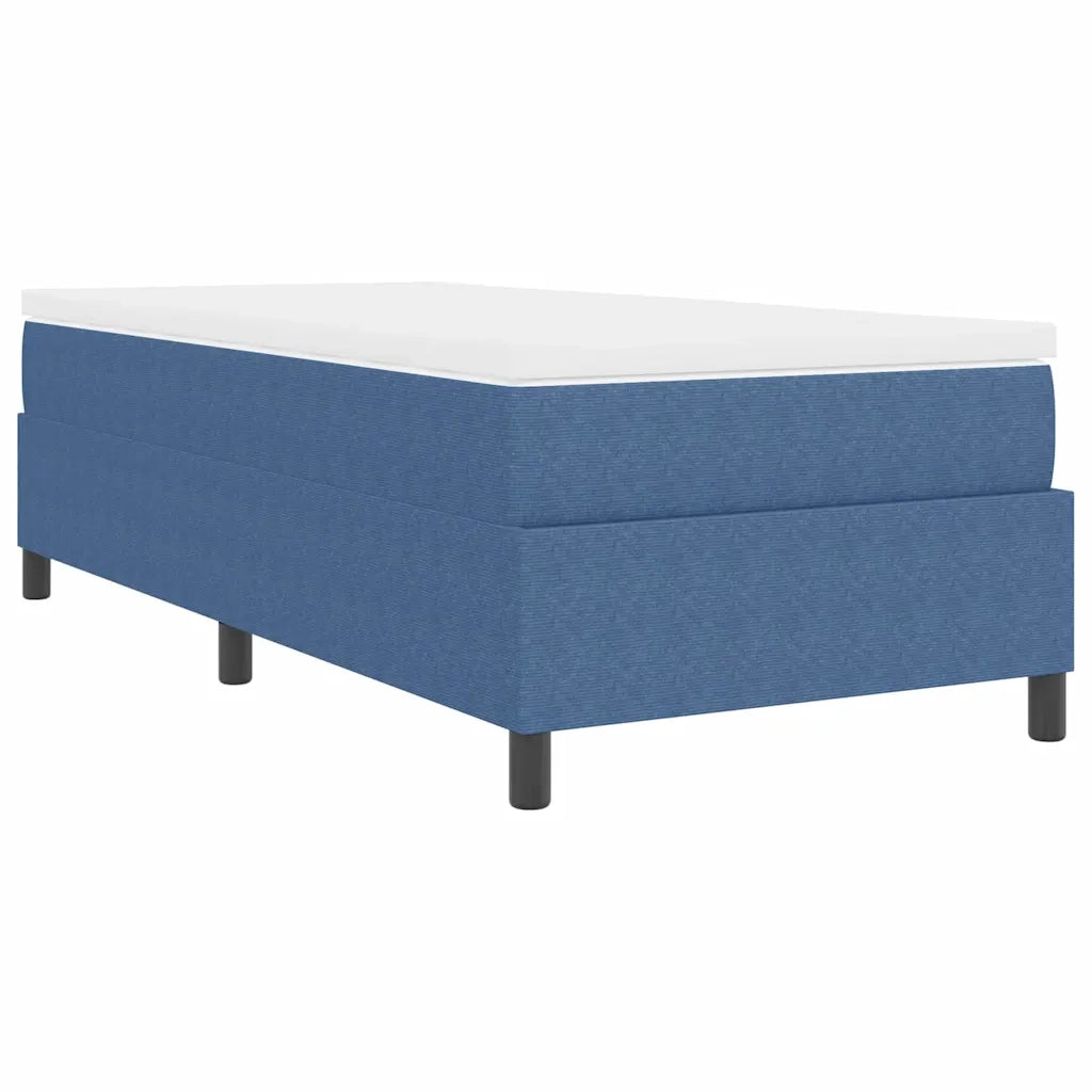 Letto singolo | Letto per adulti | Letto a molle Blu e Bianco 90 x 200 cm Tessuto in Cords