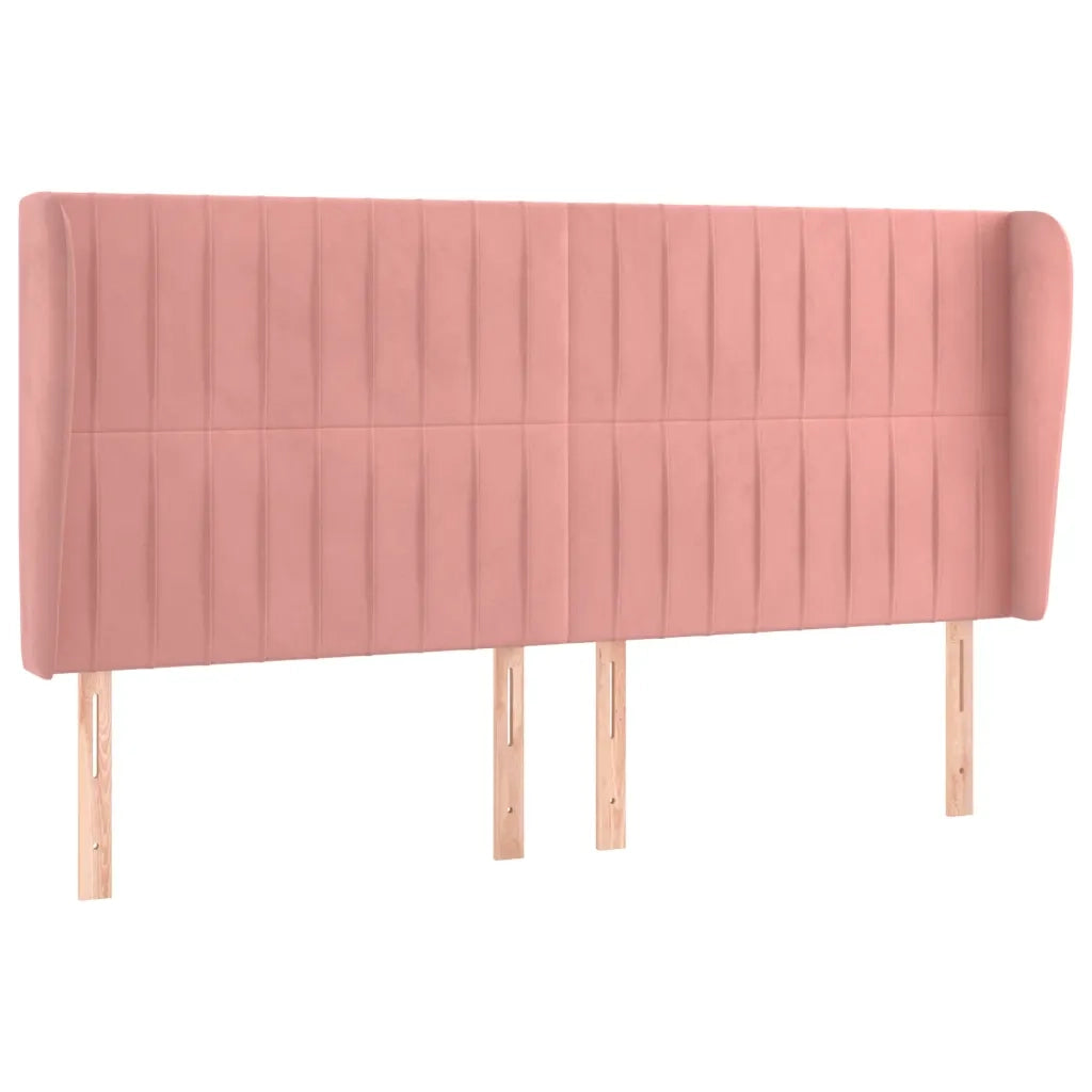 Testiera ad Orecchio Rosa 163x23x118/128 cm in Velluto 3118253
