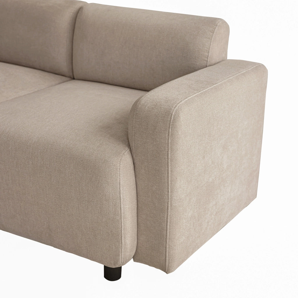 Sofa 211x67x71 cm con seduta extra ampia in chenille beige