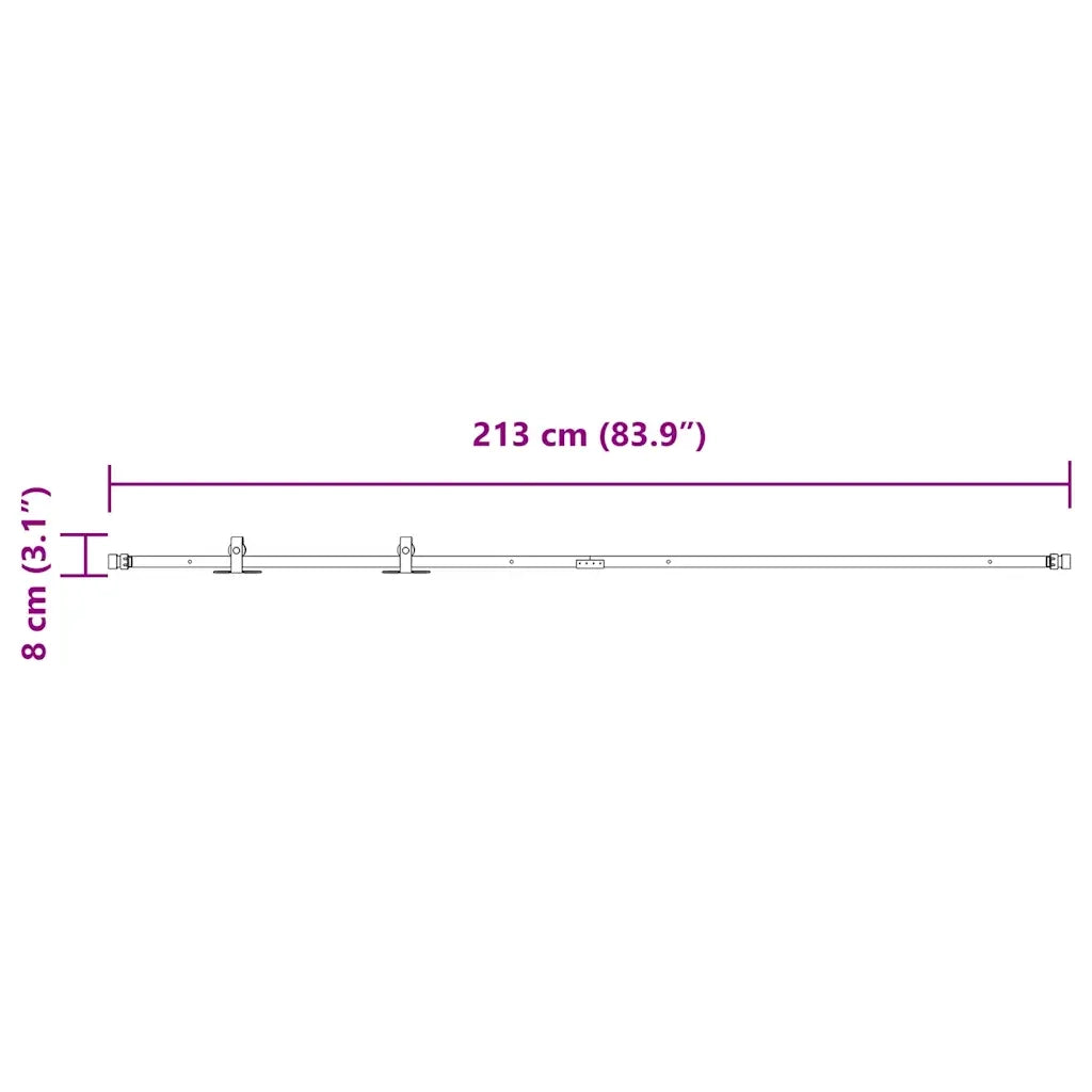 Kit Anta Scorrevole Armadio in Acciaio al Carbonio 113 cm 4009677