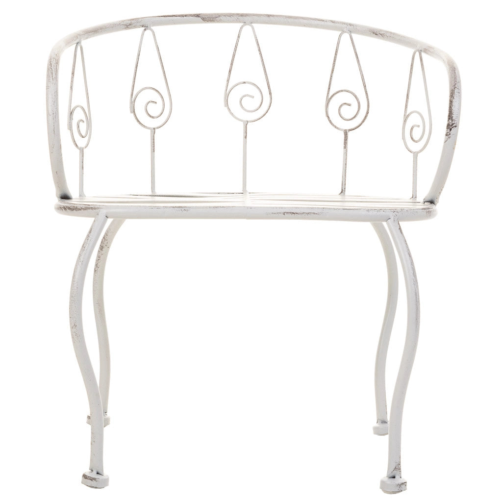 Sedia per bambini in ferro battuto bianco 35x28x39h cm